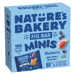 Nature's Bakery Blueberry Whole Wheat Fig Bar Minis, Snack Bars, 10 Ct
