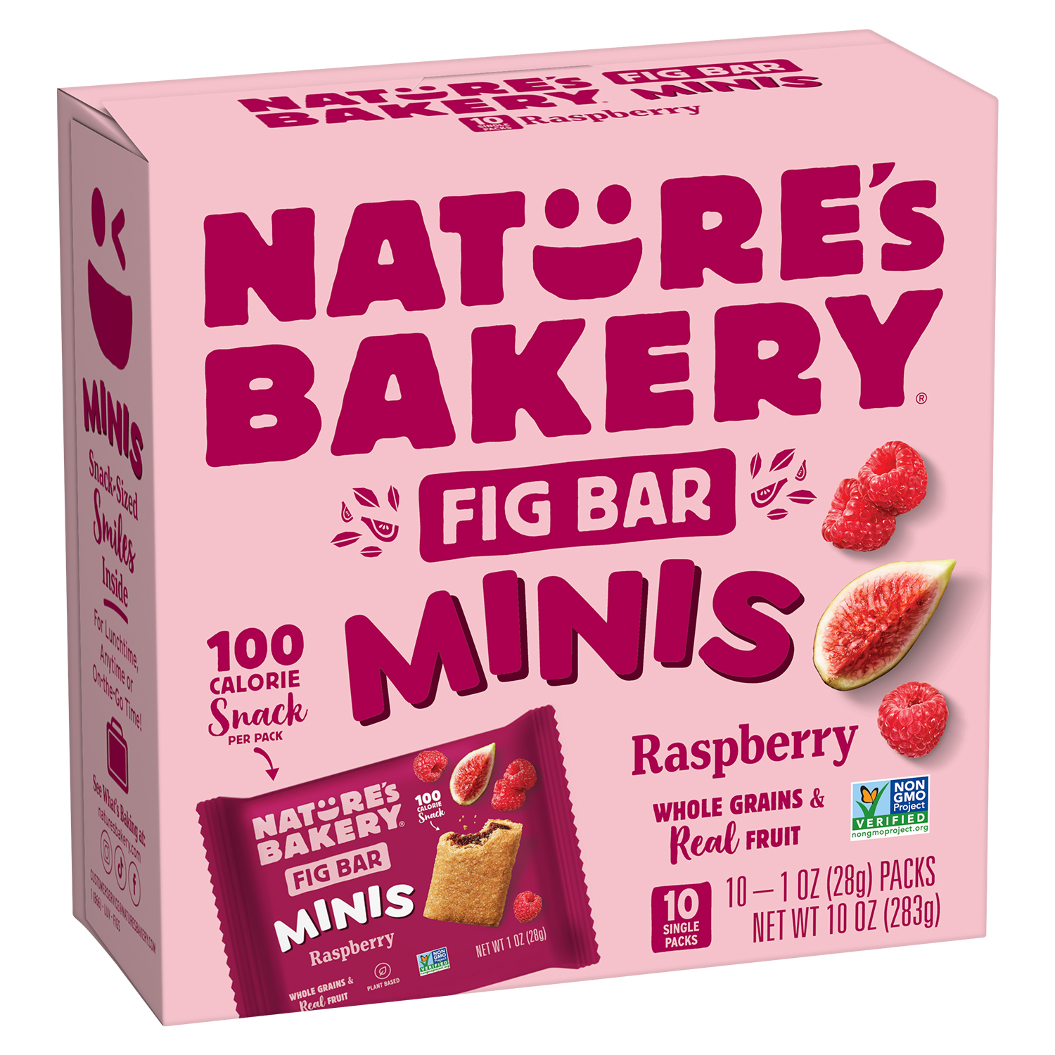 slide 1 of 7, Nature's Bakery Raspberry Whole Wheat Fig Bar Minis, Snack Bars, 10 Ct, 10 ct