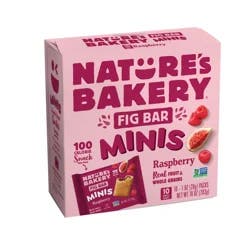 Nature's Bakery Raspberry Whole Wheat Fig Bar Minis, Snack Bars, 10 Ct