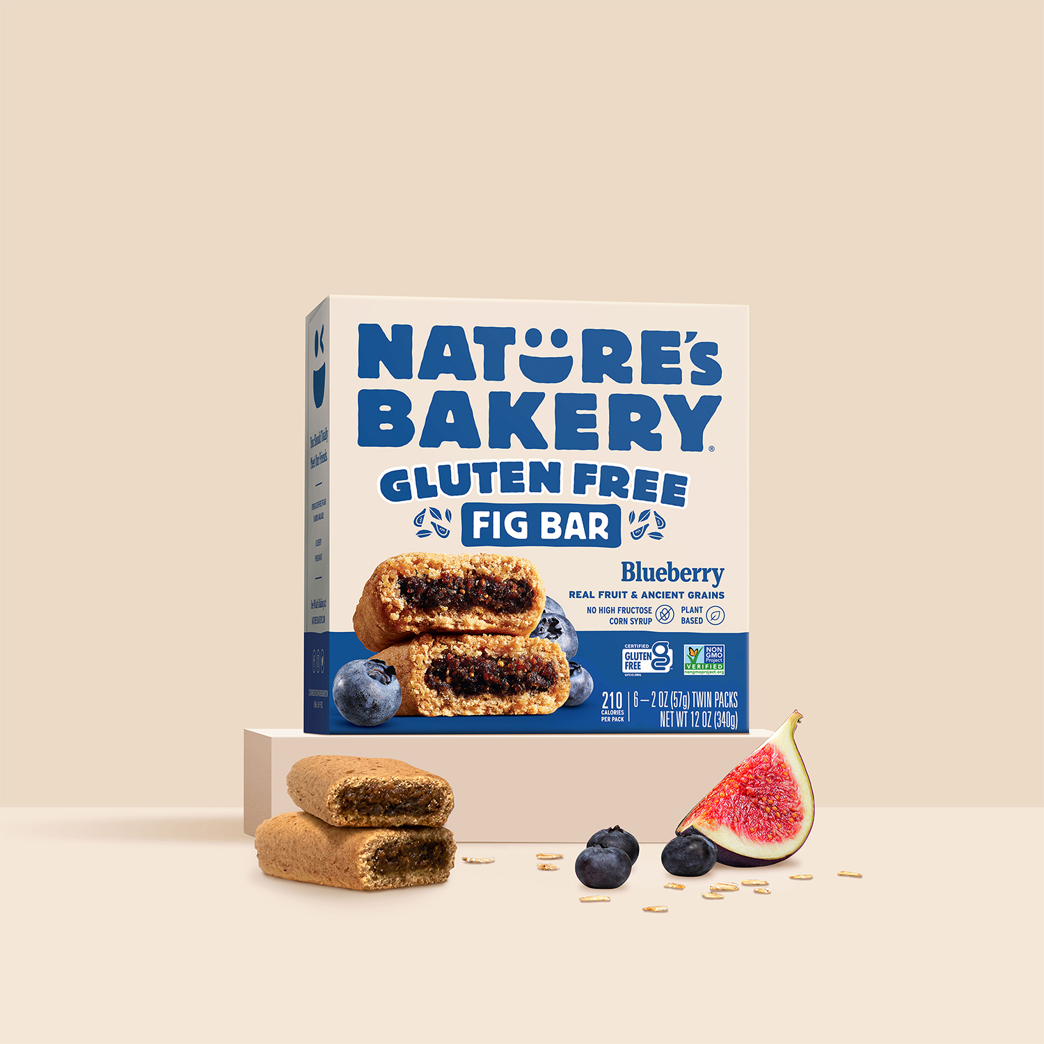 slide 3 of 8, Nature's Bakery Blueberry Gluten Free Fig Bars, Snack Bars, 6 Ct, 6 ct