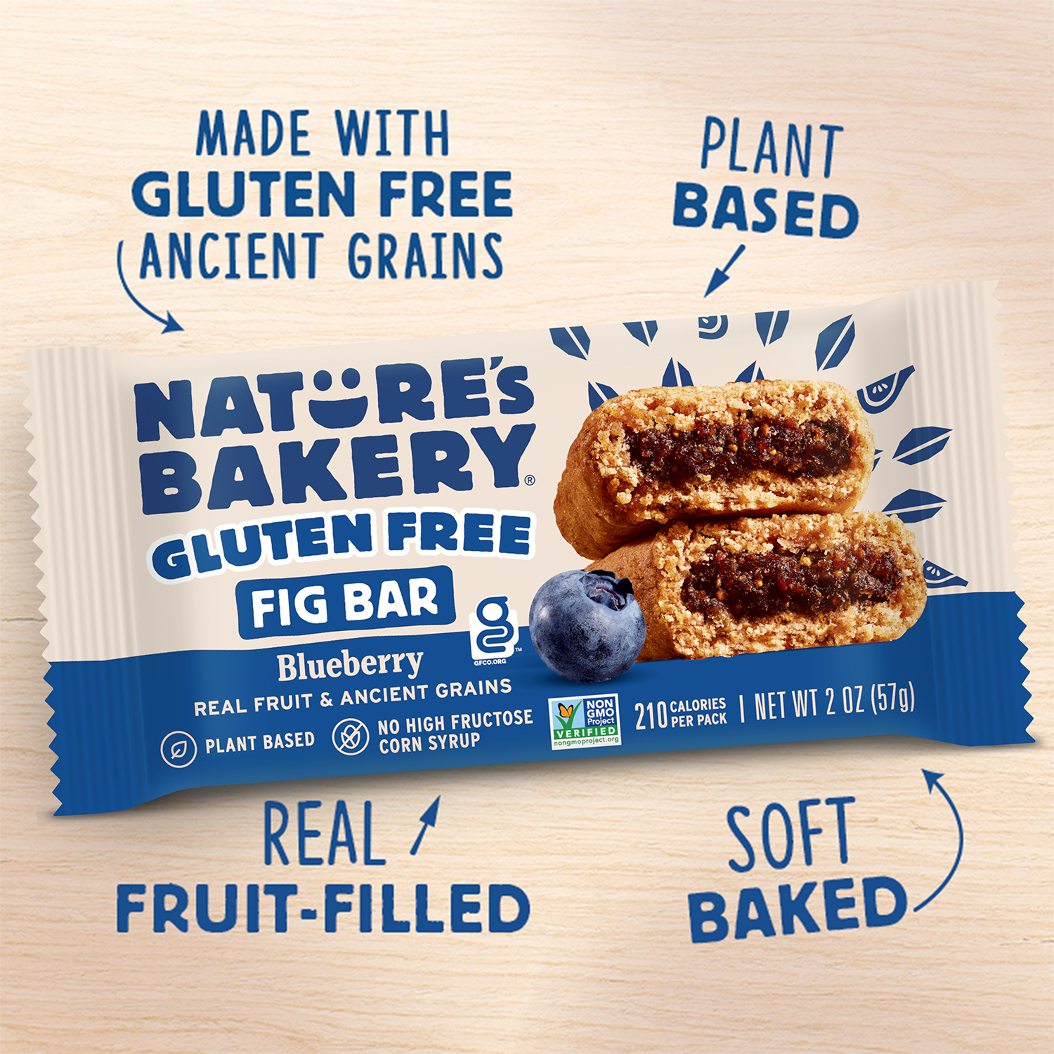 slide 5 of 8, Nature's Bakery Blueberry Gluten Free Fig Bars, Snack Bars, 6 Ct, 6 ct