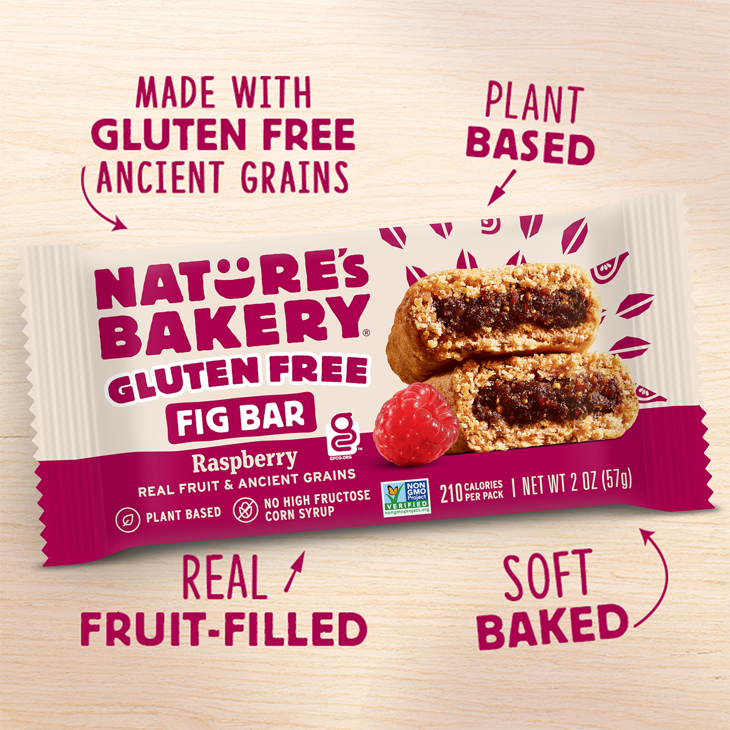 slide 5 of 7, Nature's Bakery Raspberry Gluten Free Fig Bars, Snack Bars, 6 Ct, 6 ct