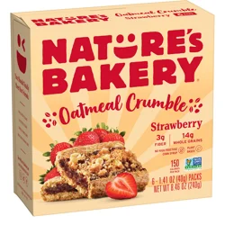 Nature's Bakery Strawberry Oatmeal Crumble Bars, Breakfast Bars, 6 Ct