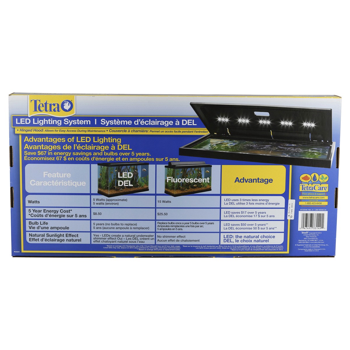 slide 2 of 2, Tetra LED Hood 24 Inches By 12 Inches, Low-Profile Aquarium Hood With Hidden Lighting, 5 lb