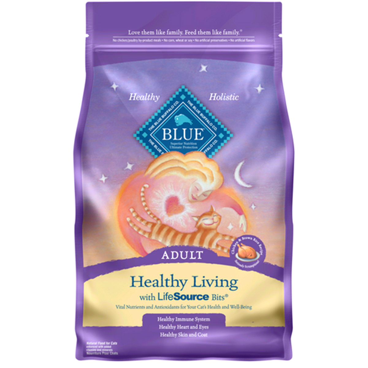 slide 1 of 1, Blue Healthy Living Chicken & Brown Rice Adult Cat Food, 2 lb