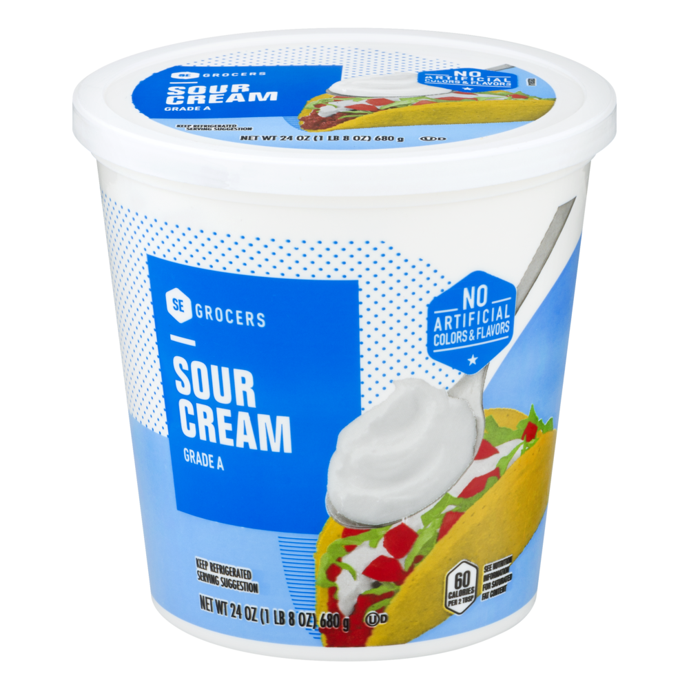 slide 1 of 1, SE Grocers Sour Cream, 24 oz
