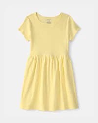 Carters Girls Rib Short-Sleeve Dress - Yellow Yellow 12