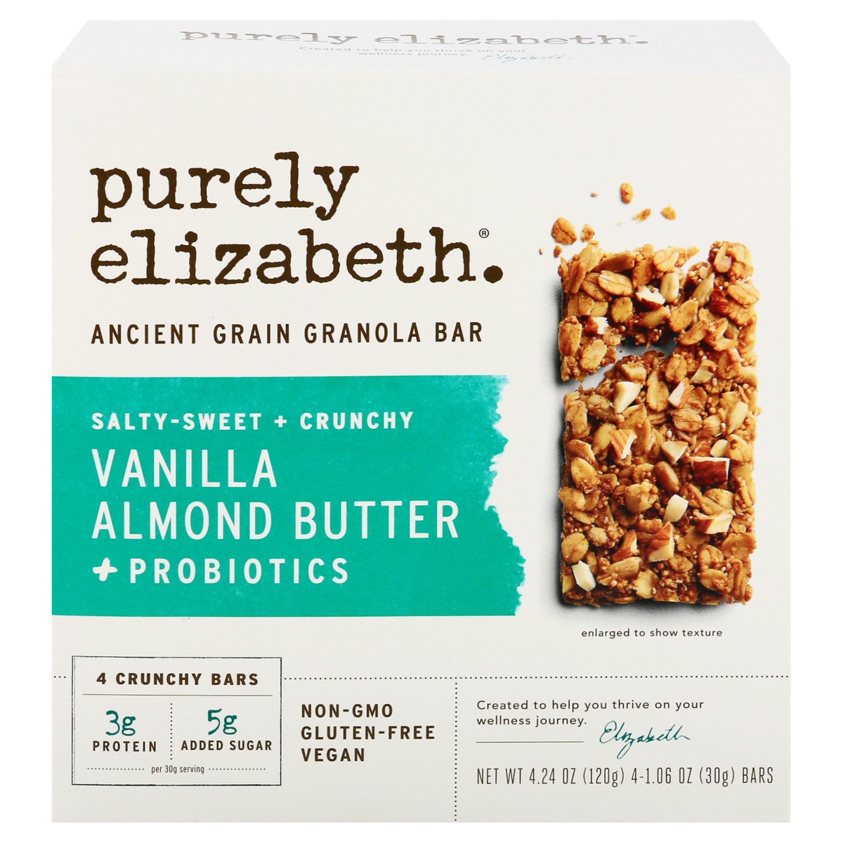 slide 1 of 1, Purely Elizabeth P.E. Ancient Grain Bars-Vnl Almn, 4.24 oz