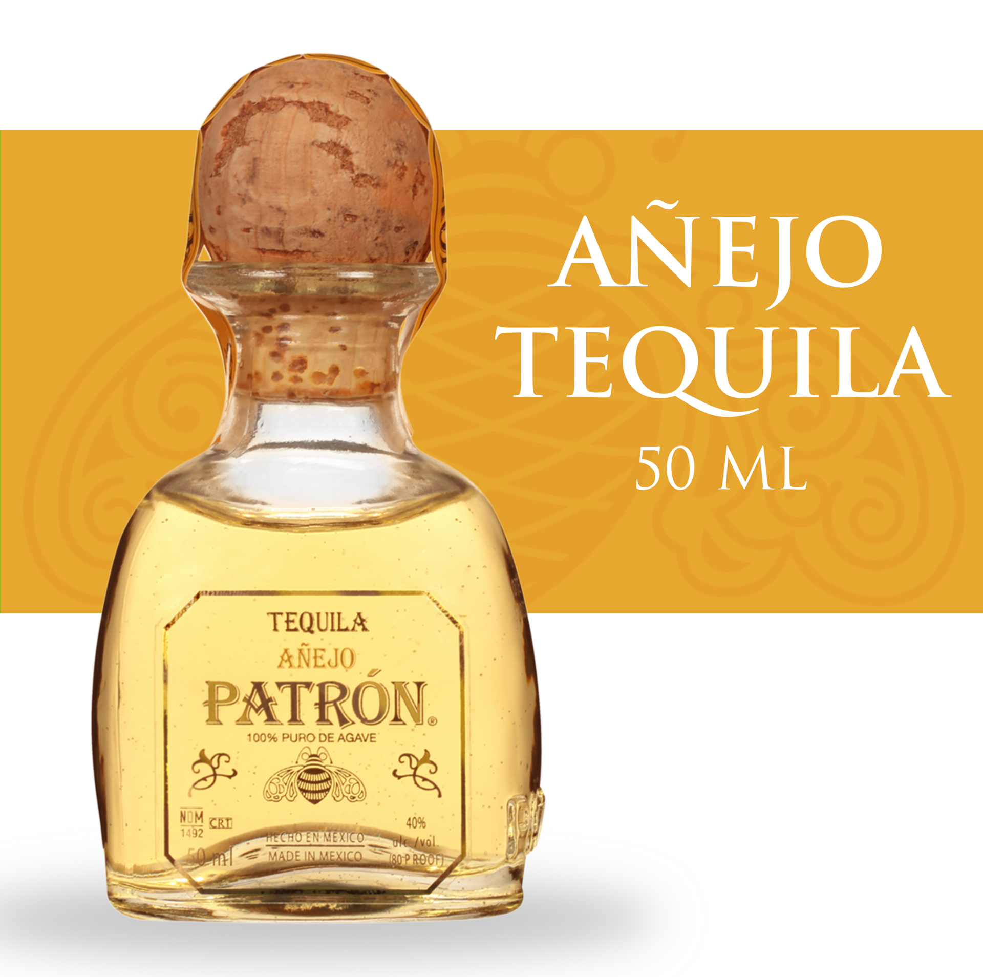 slide 3 of 5, Patrón Anejo Tequila 40% 5Cl/50Ml, 50 ml