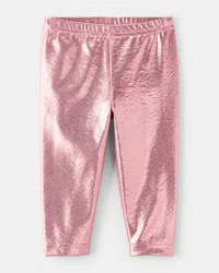 Carter's Baby Girl Pull-On Stretch Metallic Leggings - Pink - 24M