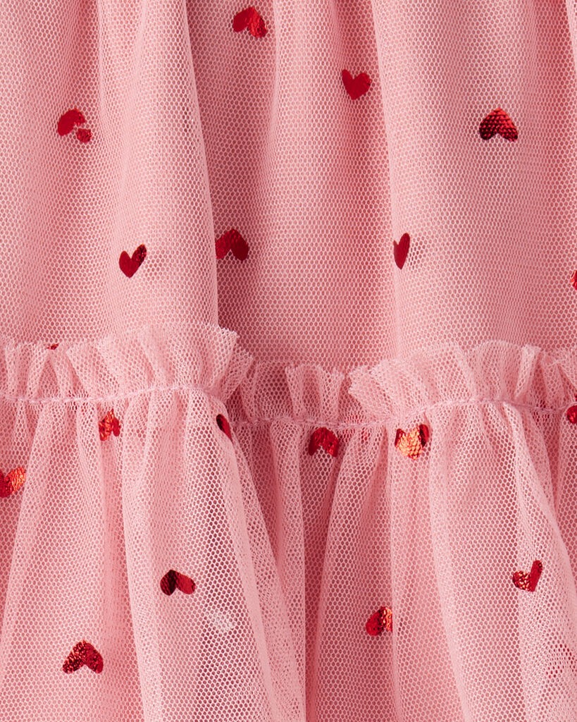 slide 3 of 3, Carter's Toddler Girl Heart Tulle Skort - Pink Pink 5T, 1 ct