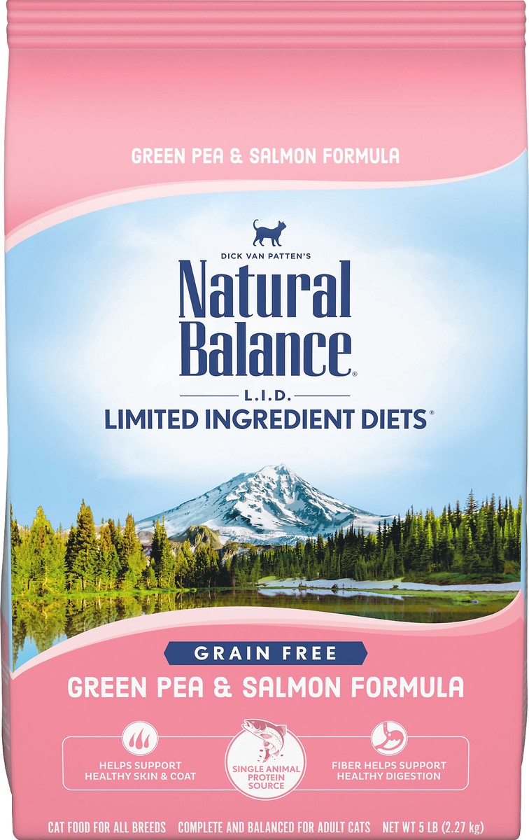 slide 1 of 5, Natural Balance L.I.D. Limited Ingredient Diets Green Pea & Salmon Formula Dry Cat Food, 5-Pound, 5 lb