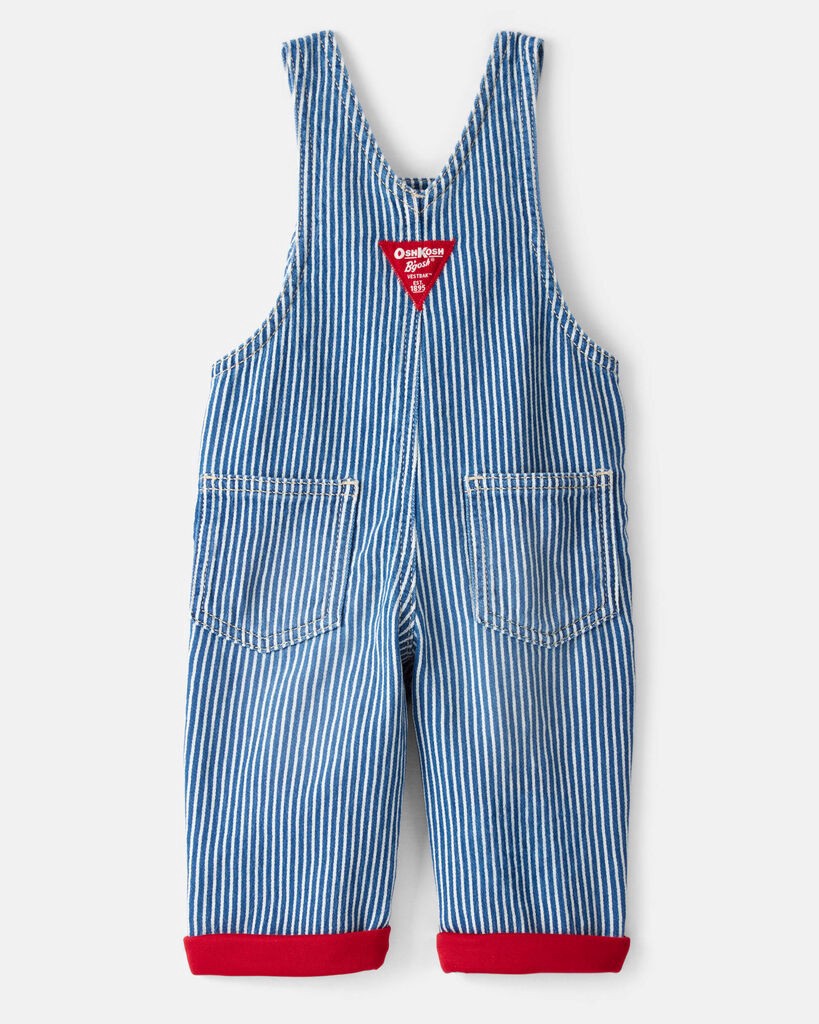 slide 2 of 3, Oshkosh Baby Vintage Inspired Hickory Denim Overalls Blue 9M, 1 ct