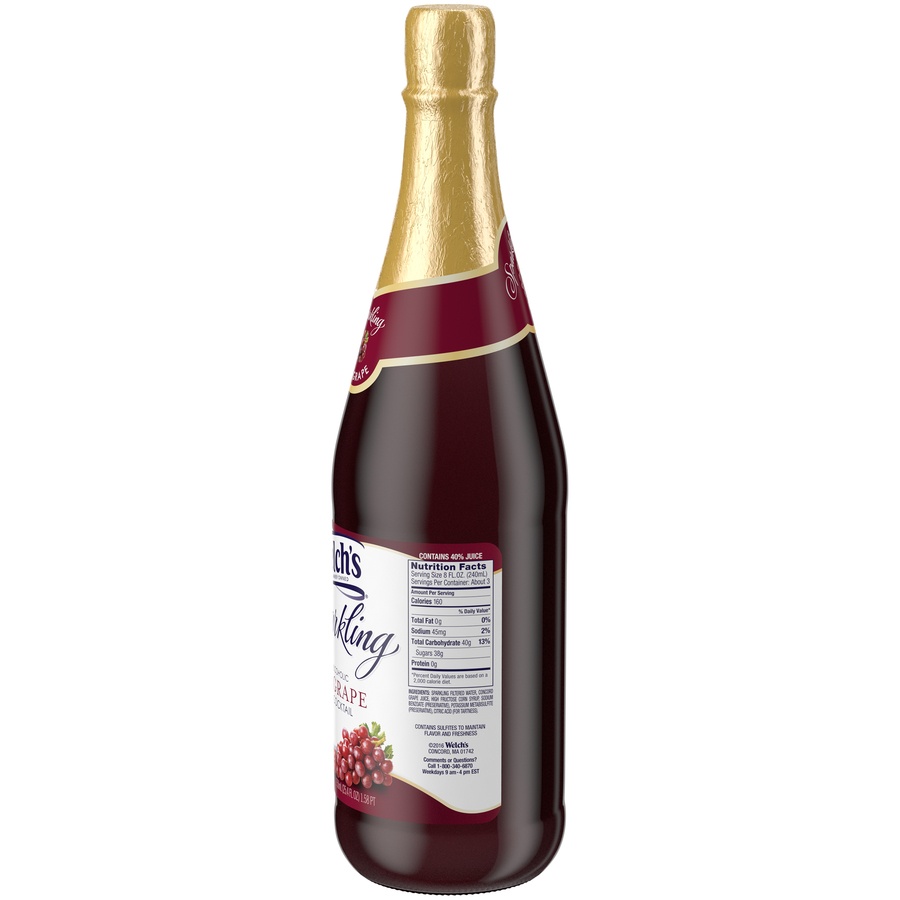 Welch's Sparkling Red Grape Juice 25.4 fl oz Glass Bottles 25.4 fl oz