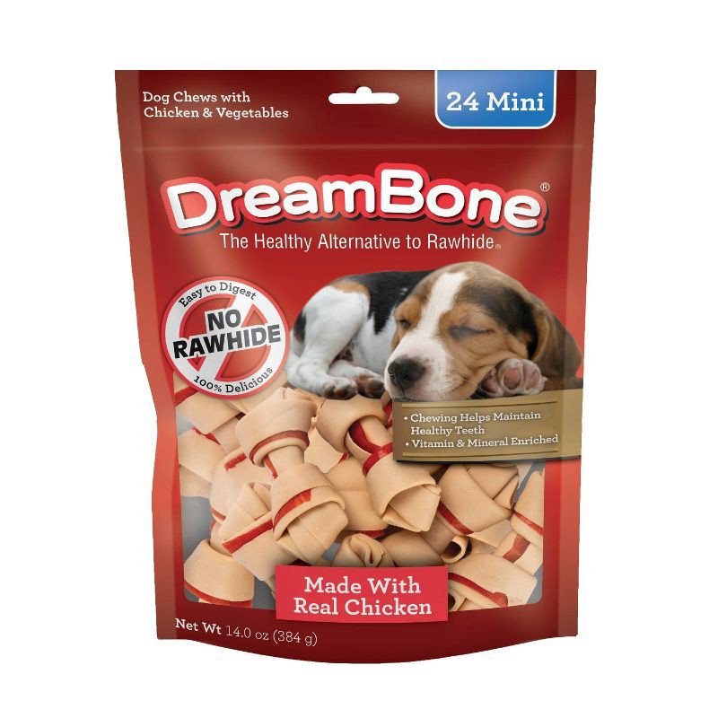 slide 2 of 4, DreamBone Mini Bones with Chicken and Vegetable Flavor Dog Treats - 24ct, 24 ct