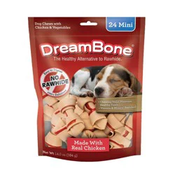 DreamBone Mini Bones with Chicken and Vegetable Flavor Dog Treats - 24ct