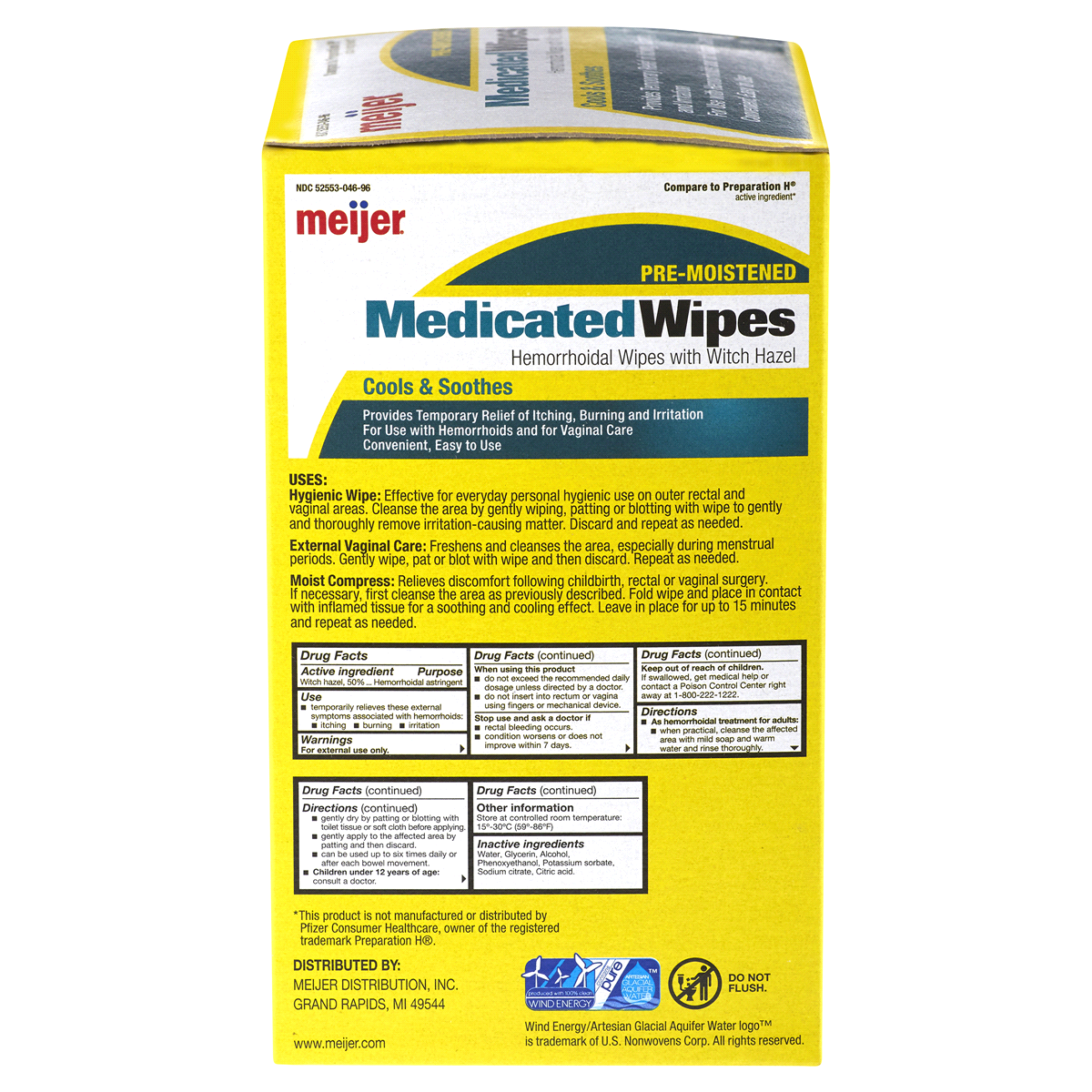 slide 2 of 2, Meijer Hemorrhoidal Medicated Wipes, 96 ct