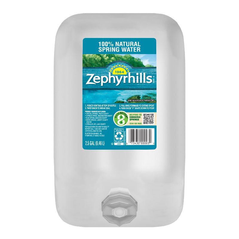 slide 1 of 7, Zephyrhills Brand 100% Natural Spring Water - 2.5 gal (320 fl oz) Jug, 2.5 gal, 320 fl oz