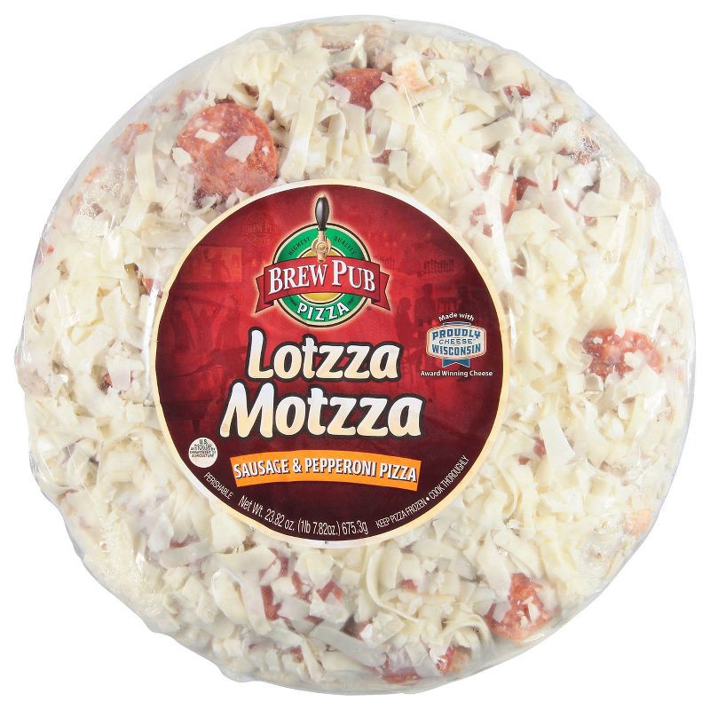 slide 1 of 3, Brew Pub Lotzza Motzza Sausage & Pepperoni Frozen Pizza - 23.82oz, 23.82 oz