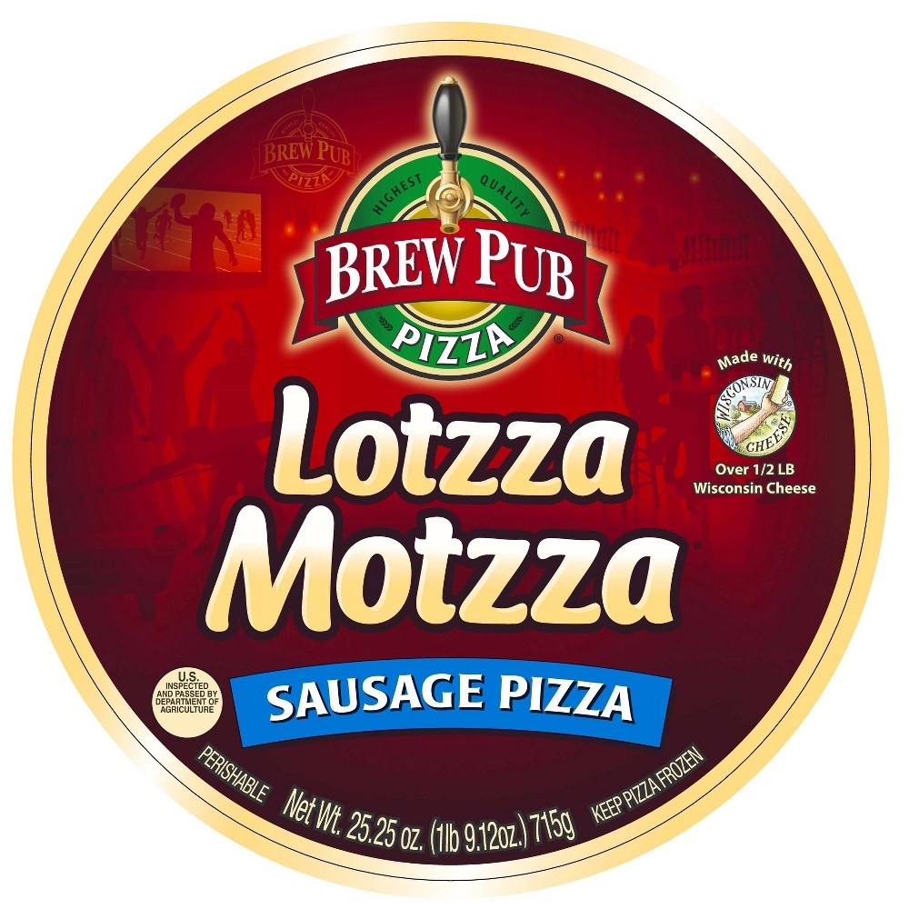 slide 3 of 4, Brew Pub Lotzza Motzza Sausage Frozen Pizza - 25.25oz, 25.25 oz