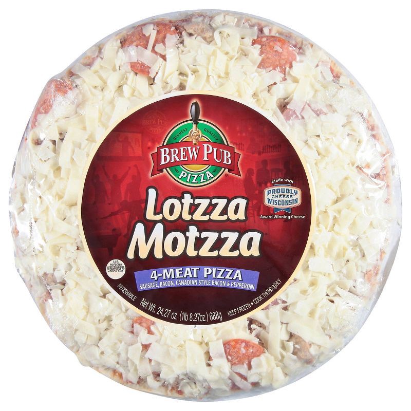 slide 1 of 3, Brew Pub Lotzza Motzza 4-Meat Frozen Pizza - 24.27oz, 24.27 oz