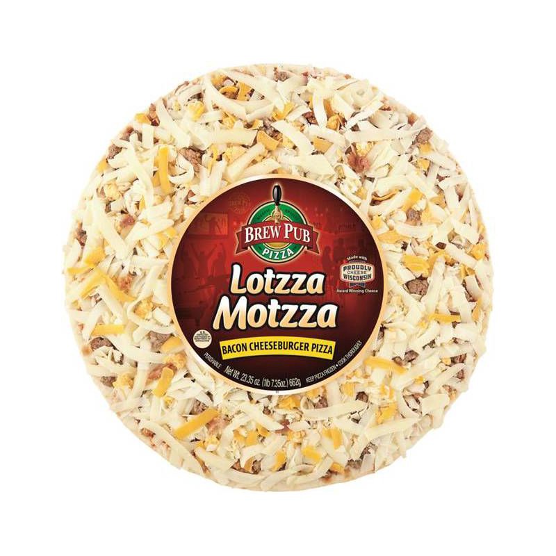 slide 1 of 3, Brew Pub Lotzza Motzza Bacon Cheeseburger Frozen Pizza - 23.35oz, 23.35 oz