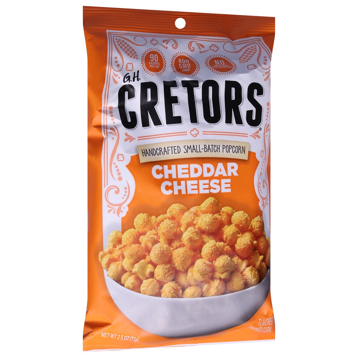 slide 2 of 9, GH Cretors Cheddar Cheese Popped Corn 2.5 oz, 2.5 oz