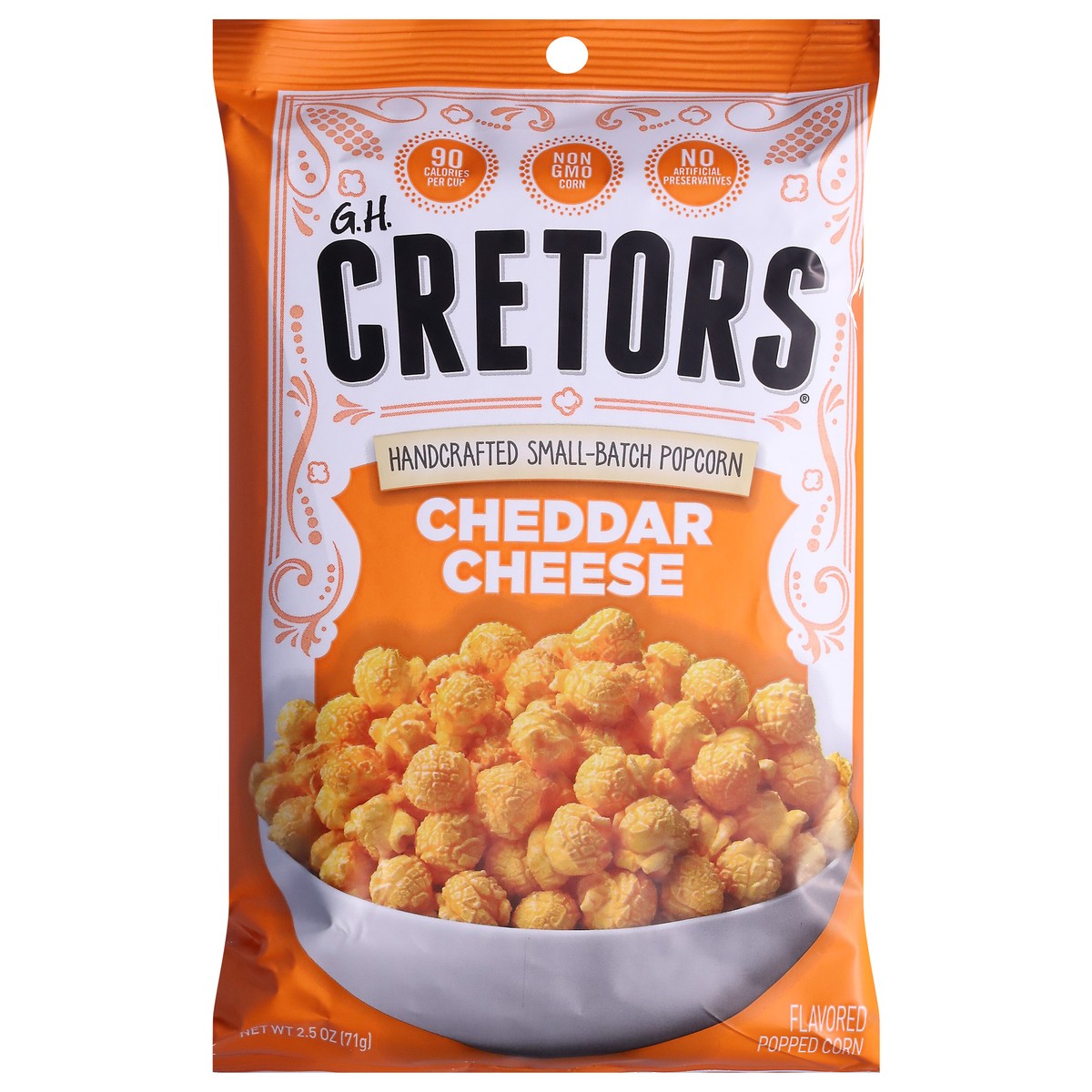 slide 1 of 9, GH Cretors Cheddar Cheese Popped Corn 2.5 oz, 2.5 oz