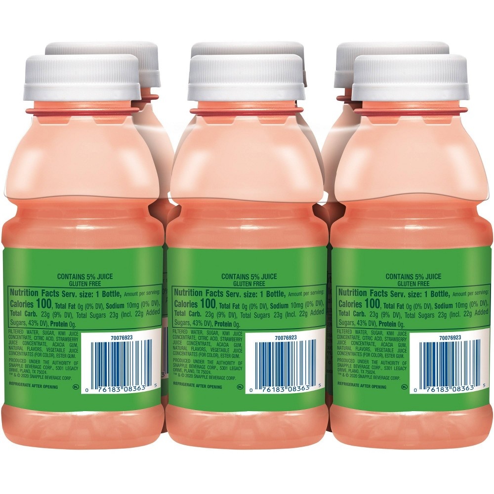 slide 6 of 6, Snapple Kiwi Strawberry Juice Drink - 6pk/8 fl oz Bottles, 6 ct; 8 fl oz