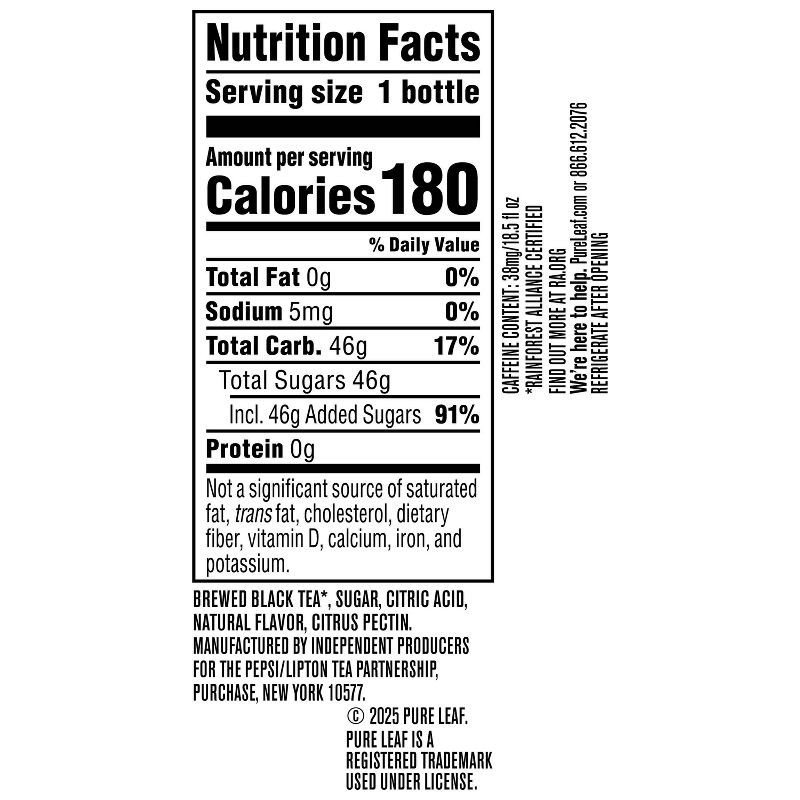 slide 7 of 7, PURE LEAF RTD Pure Leaf Raspberry Iced Tea - 18.5 fl oz Bottle, 18.5 fl oz