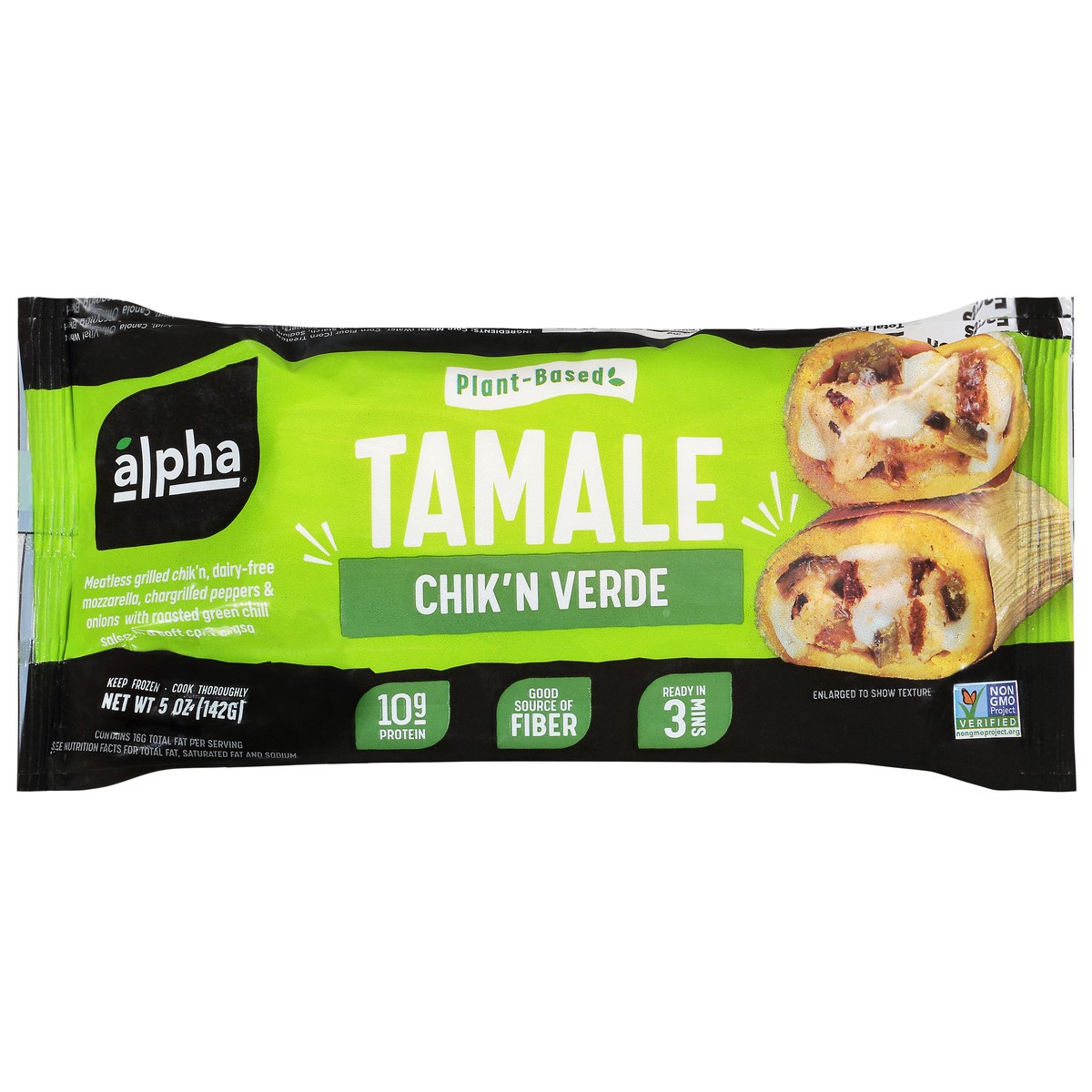 slide 2 of 14, Alpha Plant-Based Chik'n Verde Tamale 5 oz, 5 oz