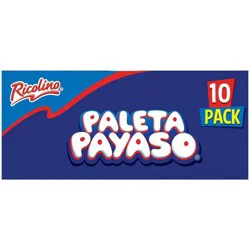 Ricolino Paleta Payaso Candy Marshmallow Lollipops - 10ct