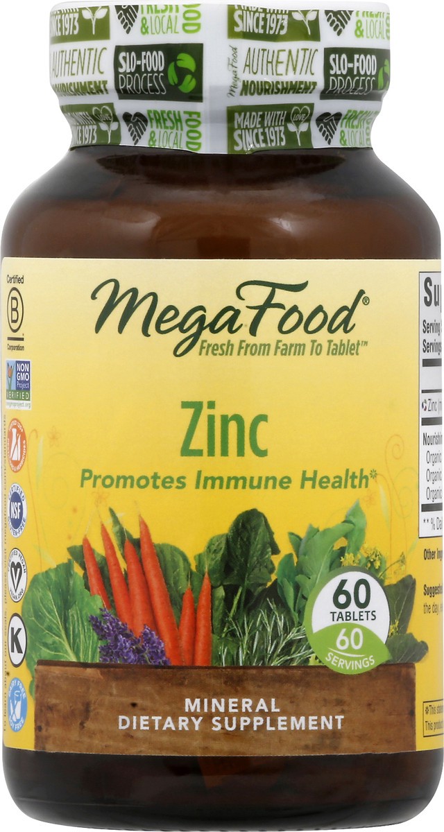 slide 3 of 10, MegaFood Zinc 60 ea, 60 ct