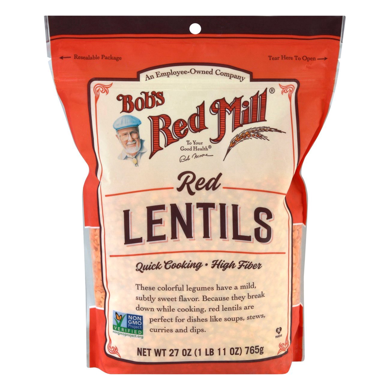 slide 1 of 1, Bob's Red Mill Lentils 27 oz, 27 oz