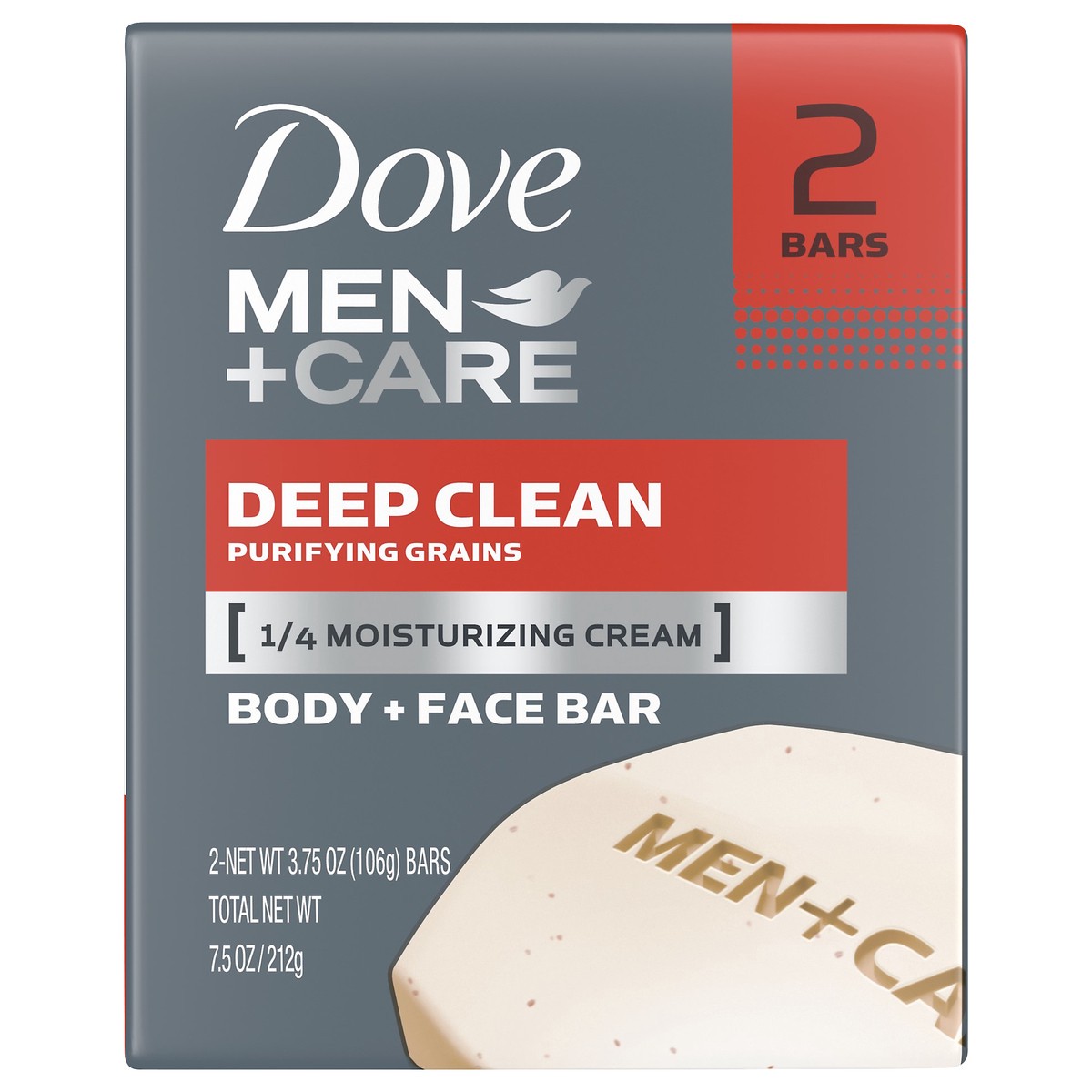 slide 1 of 3, Dove Men+Care Men's Bar Soap Deep Clean, 3.75 oz, 2 Bars , 3.75 oz