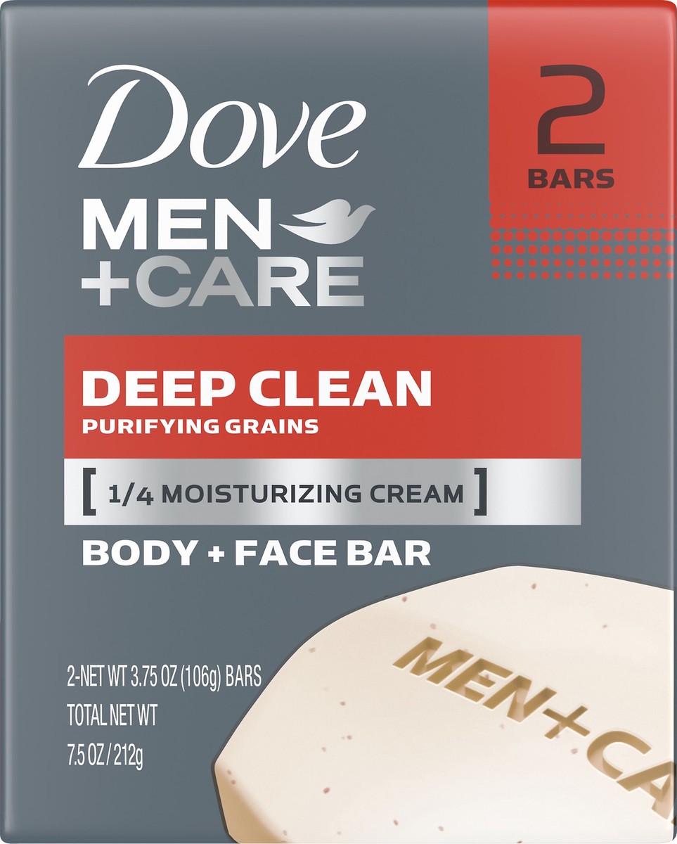 slide 3 of 3, Dove Men+Care Men's Bar Soap Deep Clean, 3.75 oz, 2 Bars , 3.75 oz