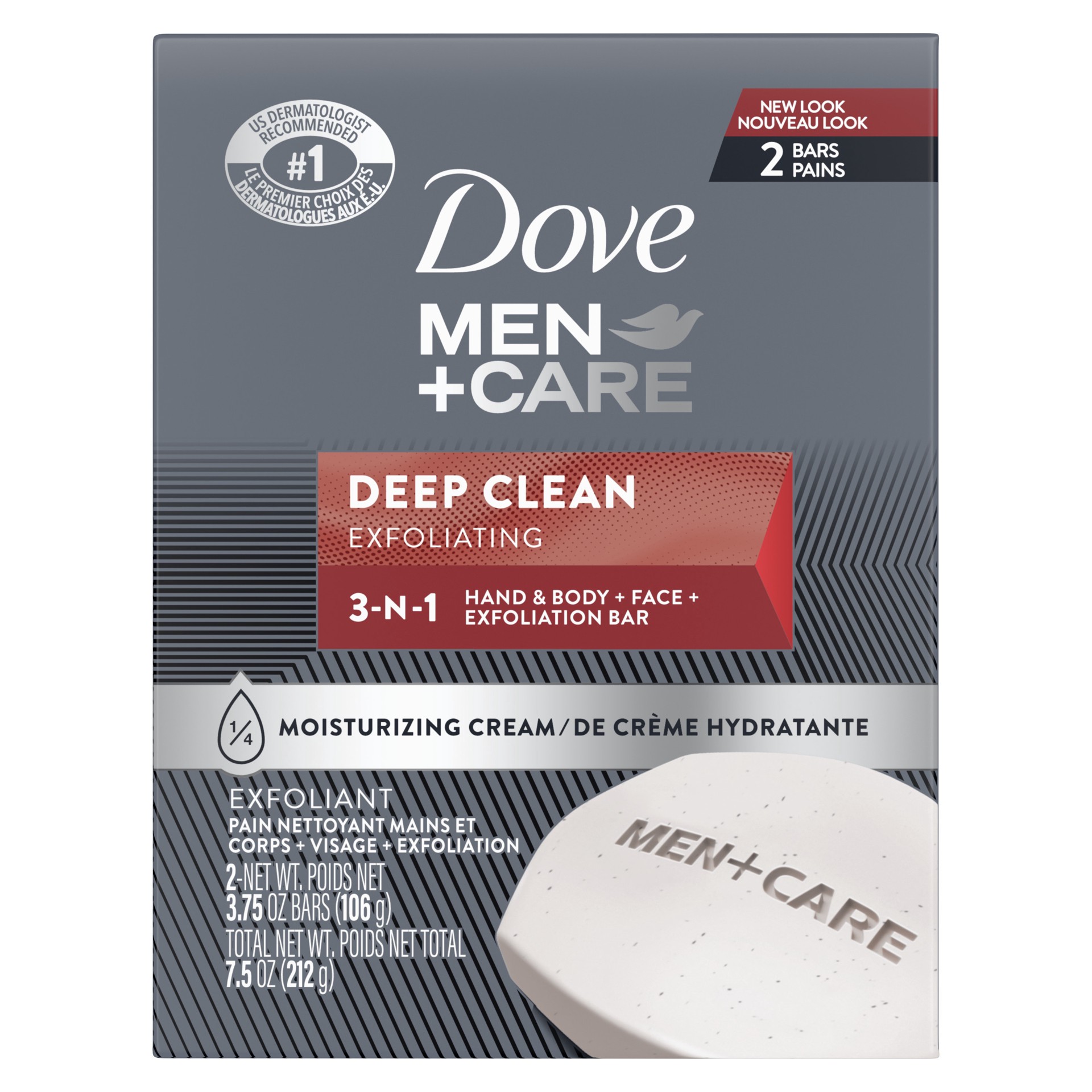 slide 1 of 3, Dove Men+Care Men's Bar Soap Deep Clean, 3.75 oz, 2 Bars, 3.75 oz