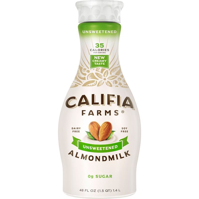 slide 1 of 7, Califia Farms Unsweetened Almond Milk - 48 fl oz, 48 fl oz