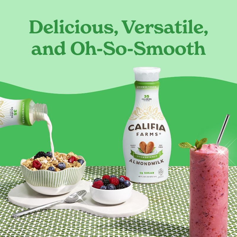 slide 5 of 9, Califia Farms Unsweetened Almond Milk - 48 fl oz, 48 fl oz