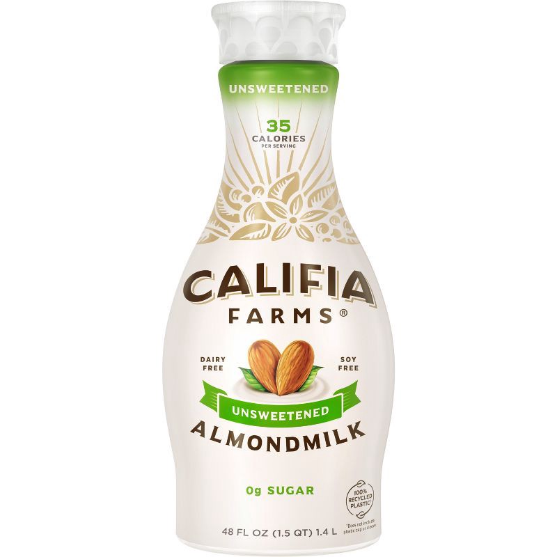 slide 1 of 6, Califia Farms Unsweetened Almond Milk - 48 fl oz, 48 fl oz