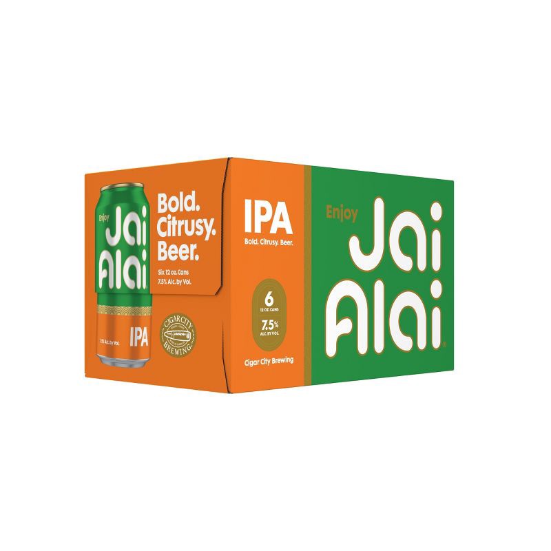 slide 11 of 13, Cigar City Brewing Cigar City Jai Alai IPA Beer - 6pk/12 fl oz Cans, 6 ct; 12 fl oz