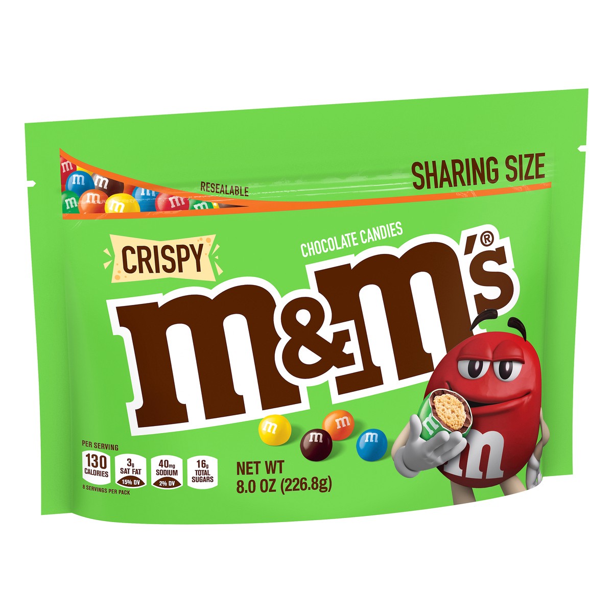 slide 2 of 7, M&M's Crispy Chocolate Candy, Sharing Size, 8 oz Bag, 8 oz