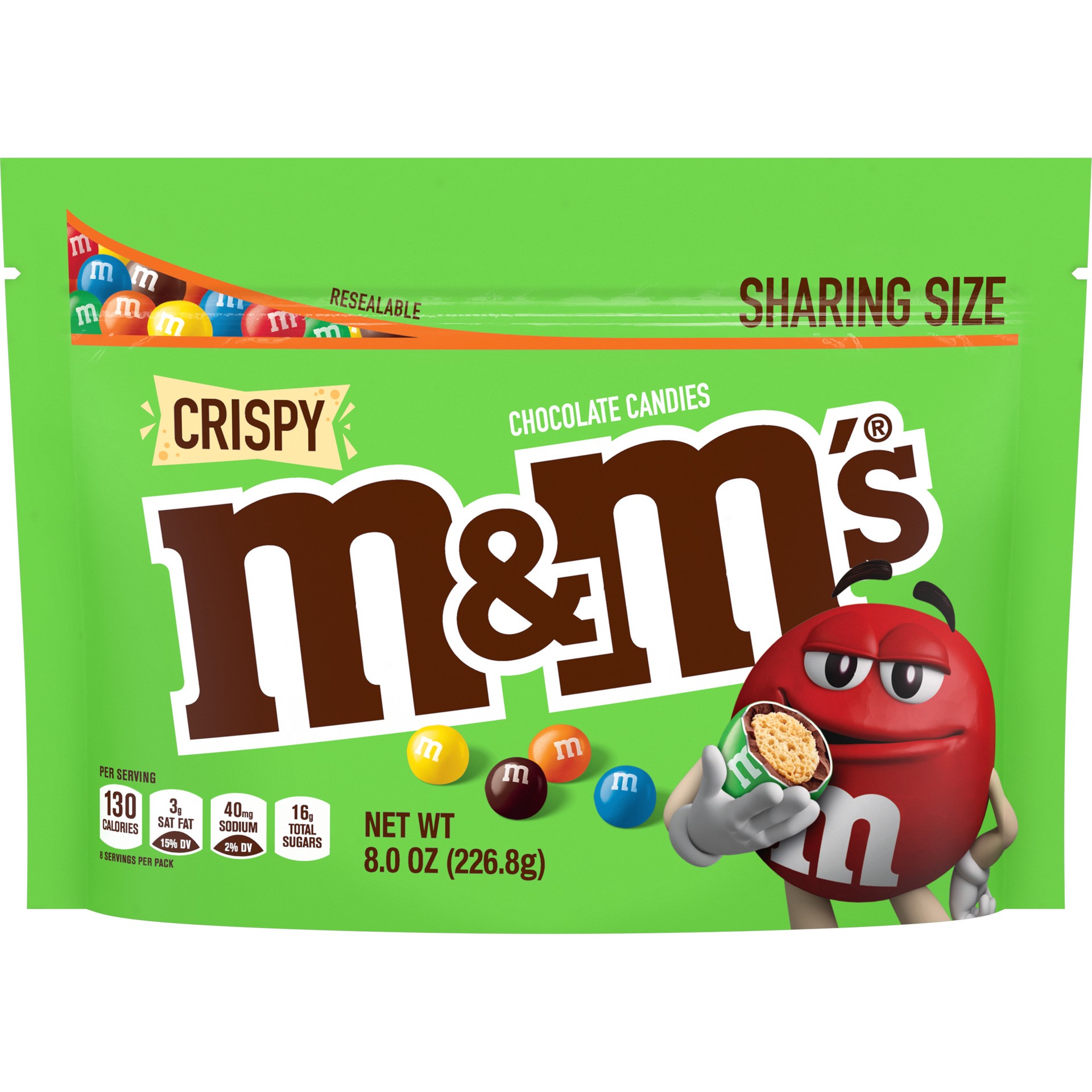 slide 1 of 7, M&M's Crispy Chocolate Candy, Sharing Size, 8 oz Bag, 8 oz