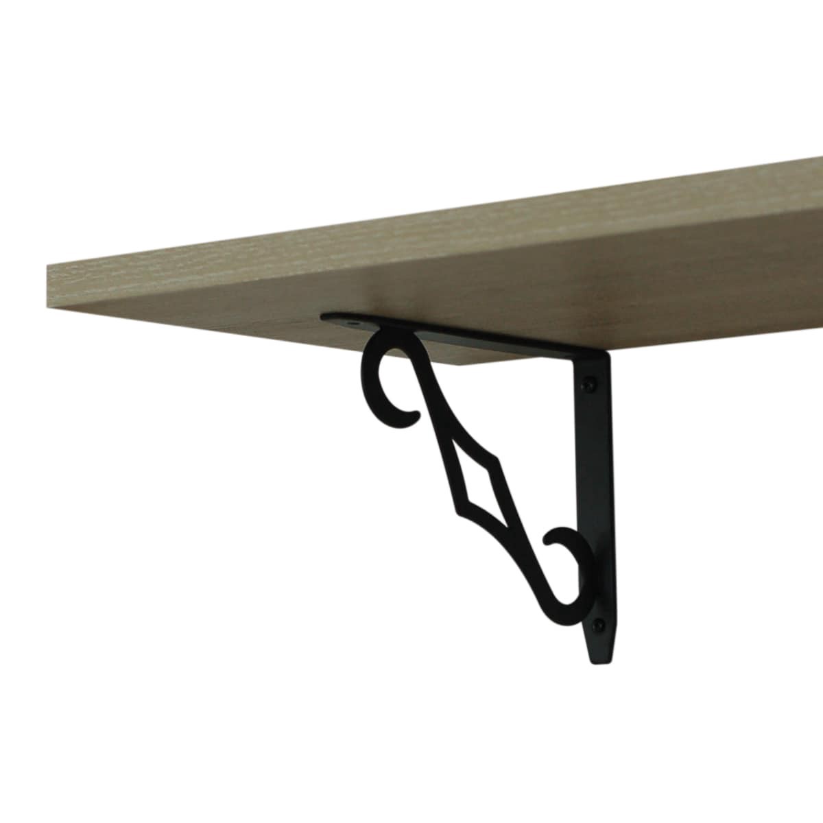 slide 5 of 6, Style Selections 6.54-in L x 0.79-in W x 5.39-in D Black Shelf bracket, 1 ct