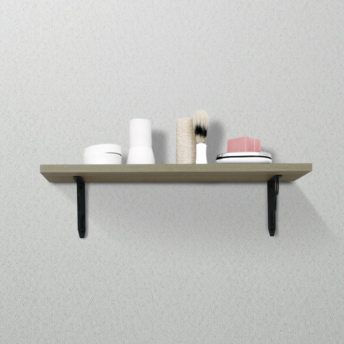 slide 6 of 6, Style Selections 6.54-in L x 0.79-in W x 5.39-in D Black Shelf bracket, 1 ct