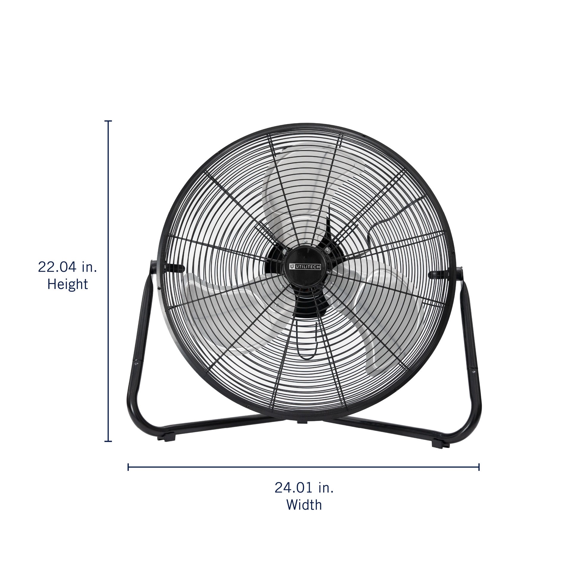 slide 4 of 6, Utilitech 20-in 120 -Volt High Velocity Indoor Black Floor Fan, 1 ct