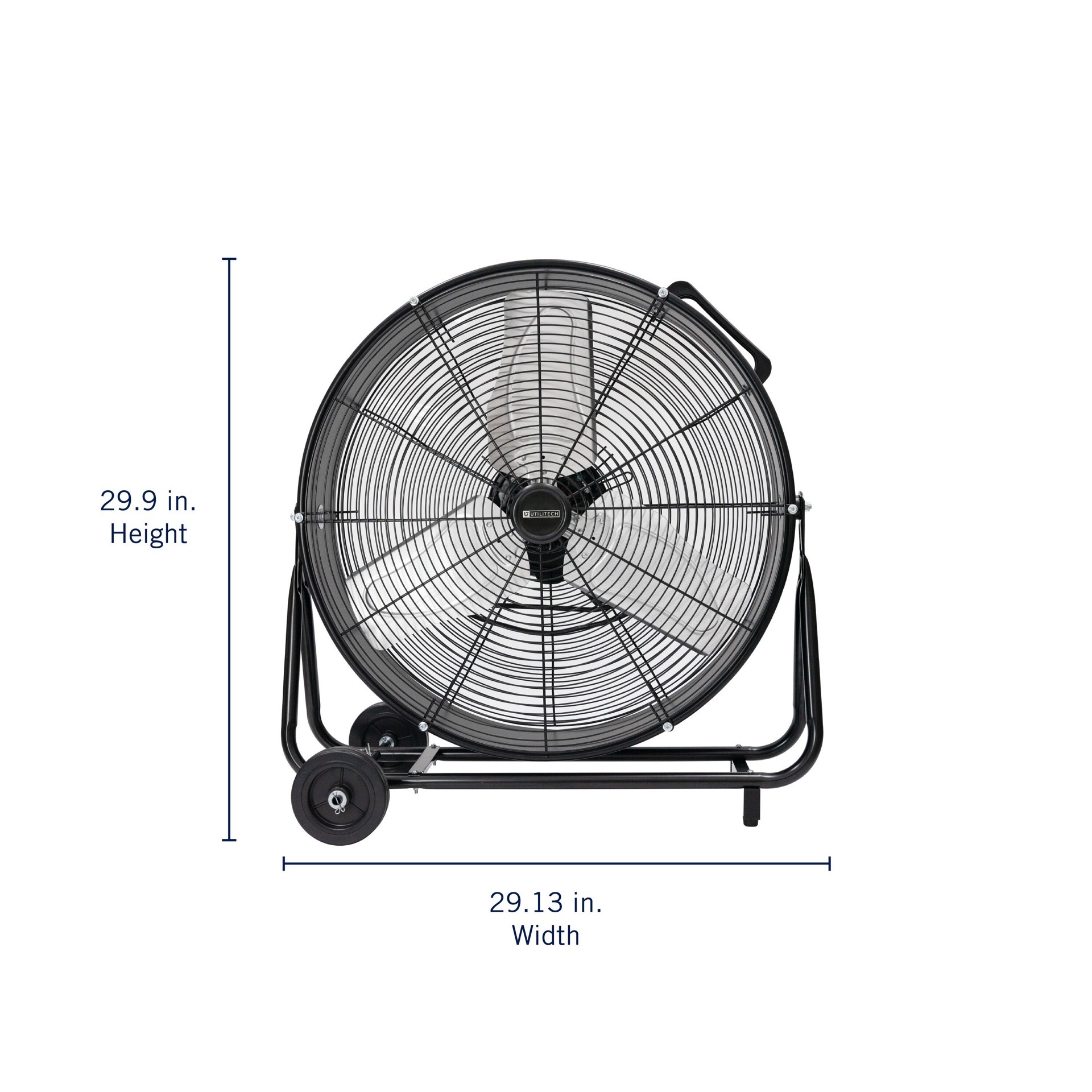 slide 4 of 6, Utilitech 24-in 120 -Volt 2 -Speed High Velocity Indoor Black Industrial Fan, 1 ct