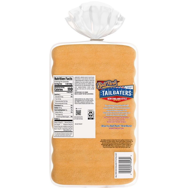 slide 5 of 10, Ball Park New England Style Hot Dog Buns - 8pk/11oz, 8 ct; 11 oz