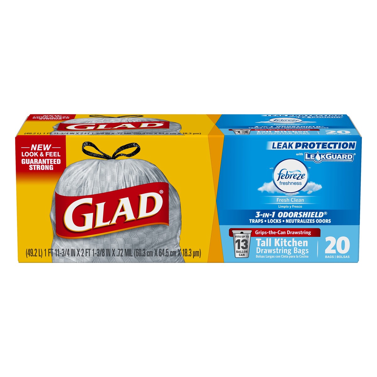 slide 4 of 5, Glad Tall Kitchen Odor Guard Bags, 20 ct