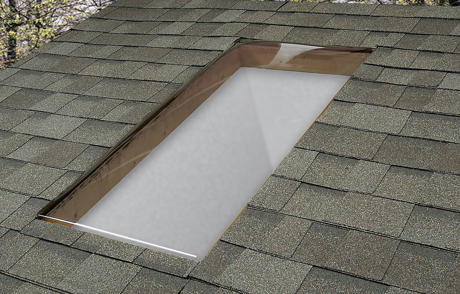 slide 3 of 6, Sun-Tek 22-1/2-in x 46-1/2-in Fixed Self-flashing Polycarbonate Skylight, 1 ct